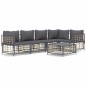 vidaXL 6-tlg. Garten-Lounge-Set mit Kissen Anthrazit Poly Rattan vidaXL 6-tlg. Garten-Lounge-Set mit Kissen Anthrazit Poly Rattan