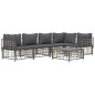 vidaXL 6-tlg. Garten-Lounge-Set mit Kissen Anthrazit Poly Rattan vidaXL 6-tlg. Garten-Lounge-Set mit Kissen Anthrazit Poly Rattan