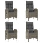vidaXL 5-tlg. Garten-Essgruppe mit Kissen Schwarz und Grau Poly Rattan vidaXL 5-tlg. Garten-Essgruppe mit Kissen Schwarz und Grau Poly Rattan