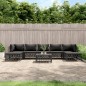 vidaXL 8-tlg. Garten-Lounge-Set mit Kissen Anthrazit Stahl vidaXL 8-tlg. Garten-Lounge-Set mit Kissen Anthrazit Stahl