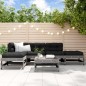 vidaXL 6-tlg. Garten-Lounge-Set mit Kissen Grau Massivholz vidaXL 6-tlg. Garten-Lounge-Set mit Kissen Grau Massivholz
