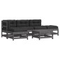 vidaXL 6-tlg. Garten-Lounge-Set mit Kissen Grau Massivholz vidaXL 6-tlg. Garten-Lounge-Set mit Kissen Grau Massivholz