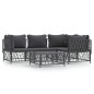 vidaXL 5-tlg. Garten-Lounge-Set mit Kissen Anthrazit Stahl vidaXL 5-tlg. Garten-Lounge-Set mit Kissen Anthrazit Stahl