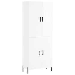 Highboard Hochglanz-Weiß 69,5x34x180 cm Holzwerkstoff