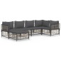 vidaXL 6-tlg. Garten-Lounge-Set mit Kissen Anthrazit Poly Rattan vidaXL 6-tlg. Garten-Lounge-Set mit Kissen Anthrazit Poly Rattan