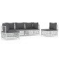 vidaXL 5-tlg. Garten-Lounge-Set mit Kissen Weiß Stahl vidaXL 5-tlg. Garten-Lounge-Set mit Kissen Weiß Stahl