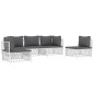 vidaXL 5-tlg. Garten-Lounge-Set mit Kissen Weiß Stahl vidaXL 5-tlg. Garten-Lounge-Set mit Kissen Weiß Stahl