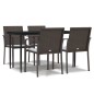 vidaXL 5-tlg. Garten-Essgruppe mit Kissen Poly Rattan und Stahl vidaXL 5-tlg. Garten-Essgruppe mit Kissen Poly Rattan und Stahl