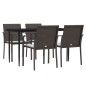 vidaXL 5-tlg. Garten-Essgruppe mit Kissen Poly Rattan und Stahl vidaXL 5-tlg. Garten-Essgruppe mit Kissen Poly Rattan und Stahl