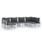 vidaXL 6-tlg. Garten-Lounge-Set mit Kissen Weiß Stahl vidaXL 6-tlg. Garten-Lounge-Set mit Kissen Weiß Stahl