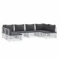 vidaXL 6-tlg. Garten-Lounge-Set mit Kissen Weiß Stahl vidaXL 6-tlg. Garten-Lounge-Set mit Kissen Weiß Stahl