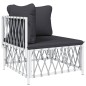 vidaXL 6-tlg. Garten-Lounge-Set mit Kissen Weiß Stahl vidaXL 6-tlg. Garten-Lounge-Set mit Kissen Weiß Stahl