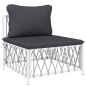 vidaXL 6-tlg. Garten-Lounge-Set mit Kissen Weiß Stahl vidaXL 6-tlg. Garten-Lounge-Set mit Kissen Weiß Stahl