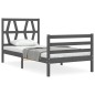 vidaXL Massivholzbett mit Kopfteil Grau 100x200 cm vidaXL Massivholzbett mit Kopfteil Grau 100x200 cm