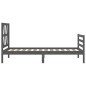 vidaXL Massivholzbett mit Kopfteil Grau 100x200 cm vidaXL Massivholzbett mit Kopfteil Grau 100x200 cm