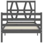 vidaXL Massivholzbett mit Kopfteil Grau 100x200 cm vidaXL Massivholzbett mit Kopfteil Grau 100x200 cm