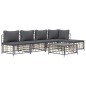 vidaXL 6-tlg. Garten-Lounge-Set mit Kissen Anthrazit Poly Rattan vidaXL 6-tlg. Garten-Lounge-Set mit Kissen Anthrazit Poly Rattan