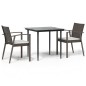 vidaXL 3-tlg. Garten-Essgruppe mit Kissen Poly Rattan und Stahl vidaXL 3-tlg. Garten-Essgruppe mit Kissen Poly Rattan und Stahl