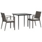 vidaXL 3-tlg. Garten-Essgruppe mit Kissen Poly Rattan und Stahl vidaXL 3-tlg. Garten-Essgruppe mit Kissen Poly Rattan und Stahl