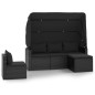 vidaXL 4-tlg. Garten-Sofagarnitur mit Kissen Schwarz Poly Rattan vidaXL 4-tlg. Garten-Sofagarnitur mit Kissen Schwarz Poly Rattan