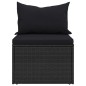 vidaXL 4-tlg. Garten-Sofagarnitur mit Kissen Schwarz Poly Rattan vidaXL 4-tlg. Garten-Sofagarnitur mit Kissen Schwarz Poly Rattan