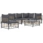 vidaXL 6-tlg. Garten-Lounge-Set mit Kissen Anthrazit Poly Rattan vidaXL 6-tlg. Garten-Lounge-Set mit Kissen Anthrazit Poly Rattan