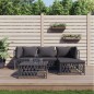 vidaXL 5-tlg. Garten-Lounge-Set mit Kissen Anthrazit Stahl vidaXL 5-tlg. Garten-Lounge-Set mit Kissen Anthrazit Stahl