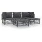 vidaXL 5-tlg. Garten-Lounge-Set mit Kissen Anthrazit Stahl vidaXL 5-tlg. Garten-Lounge-Set mit Kissen Anthrazit Stahl