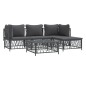 vidaXL 5-tlg. Garten-Lounge-Set mit Kissen Anthrazit Stahl vidaXL 5-tlg. Garten-Lounge-Set mit Kissen Anthrazit Stahl
