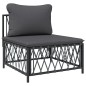 vidaXL 5-tlg. Garten-Lounge-Set mit Kissen Anthrazit Stahl vidaXL 5-tlg. Garten-Lounge-Set mit Kissen Anthrazit Stahl