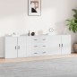 vidaXL Sideboards 3 Stk. Hochglanz-Weiß Holzwerkstoff vidaXL Sideboards 3 Stk. Hochglanz-Weiß Holzwerkstoff