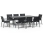 vidaXL 9-tlg. Garten-Essgruppe mit Kissen Poly Rattan und Stahl vidaXL 9-tlg. Garten-Essgruppe mit Kissen Poly Rattan und Stahl