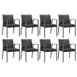 vidaXL 9-tlg. Garten-Essgruppe mit Kissen Poly Rattan und Stahl vidaXL 9-tlg. Garten-Essgruppe mit Kissen Poly Rattan und Stahl