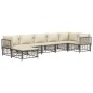 vidaXL 7-tlg. Garten-Lounge-Set mit Kissen Anthrazit Poly Rattan vidaXL 7-tlg. Garten-Lounge-Set mit Kissen Anthrazit Poly Rattan