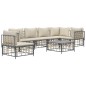 vidaXL 7-tlg. Garten-Lounge-Set mit Kissen Anthrazit Poly Rattan vidaXL 7-tlg. Garten-Lounge-Set mit Kissen Anthrazit Poly Rattan