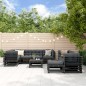 vidaXL 10-tlg. Garten-Lounge-Set mit Kissen Schwarz Massivholz vidaXL 10-tlg. Garten-Lounge-Set mit Kissen Schwarz Massivholz