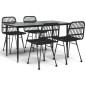 vidaXL 5-tlg. Garten-Essgruppe Schwarz Poly Rattan vidaXL 5-tlg. Garten-Essgruppe Schwarz Poly Rattan