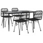 vidaXL 5-tlg. Garten-Essgruppe Schwarz Poly Rattan vidaXL 5-tlg. Garten-Essgruppe Schwarz Poly Rattan
