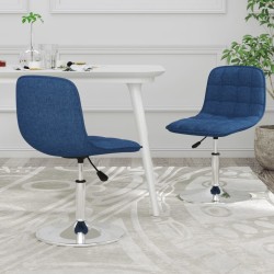 Esszimmerstühle 2 Stk. Drehbar Blau Stoff