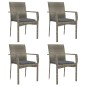 vidaXL 5-tlg. Garten-Essgruppe mit Kissen Grau Poly Rattan vidaXL 5-tlg. Garten-Essgruppe mit Kissen Grau Poly Rattan