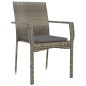 vidaXL 5-tlg. Garten-Essgruppe mit Kissen Grau Poly Rattan vidaXL 5-tlg. Garten-Essgruppe mit Kissen Grau Poly Rattan