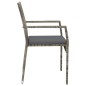 vidaXL 5-tlg. Garten-Essgruppe mit Kissen Grau Poly Rattan vidaXL 5-tlg. Garten-Essgruppe mit Kissen Grau Poly Rattan