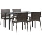 vidaXL 5-tlg. Garten-Essgruppe mit Kissen Poly Rattan und Stahl vidaXL 5-tlg. Garten-Essgruppe mit Kissen Poly Rattan und Stahl