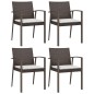 vidaXL 5-tlg. Garten-Essgruppe mit Kissen Poly Rattan und Stahl vidaXL 5-tlg. Garten-Essgruppe mit Kissen Poly Rattan und Stahl