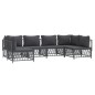 vidaXL 6-tlg. Garten-Lounge-Set mit Kissen Anthrazit Stahl