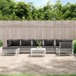 vidaXL 8-tlg. Garten-Lounge-Set mit Kissen Weiß Stahl vidaXL 8-tlg. Garten-Lounge-Set mit Kissen Weiß Stahl