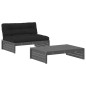 vidaXL 2-tlg. Garten-Lounge-Set mit Kissen Grau Massivholz vidaXL 2-tlg. Garten-Lounge-Set mit Kissen Grau Massivholz