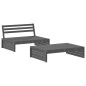 vidaXL 2-tlg. Garten-Lounge-Set mit Kissen Grau Massivholz vidaXL 2-tlg. Garten-Lounge-Set mit Kissen Grau Massivholz