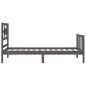 vidaXL Massivholzbett mit Kopfteil Grau 100x200 cm vidaXL Massivholzbett mit Kopfteil Grau 100x200 cm