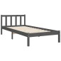 vidaXL Massivholzbett mit Kopfteil Grau 100x200 cm vidaXL Massivholzbett mit Kopfteil Grau 100x200 cm